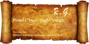 Reményi Gyöngyi névjegykártya